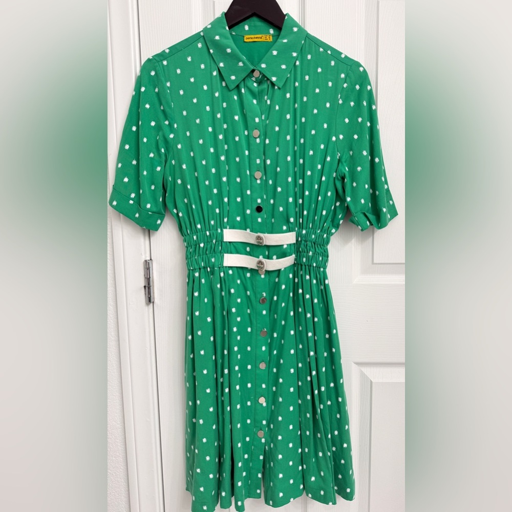 Green Polka Dot Midi Dress
